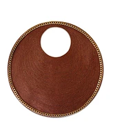 Solo Espresso Large Jute Bag With Gold Chain