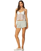 Edikted Women's Sheer Lacey Babydoll Tank Top