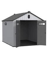 Mondawe 810Ft Plastic Outdoor Storage Shed For Backyard Garden Big Spire Tool Storage