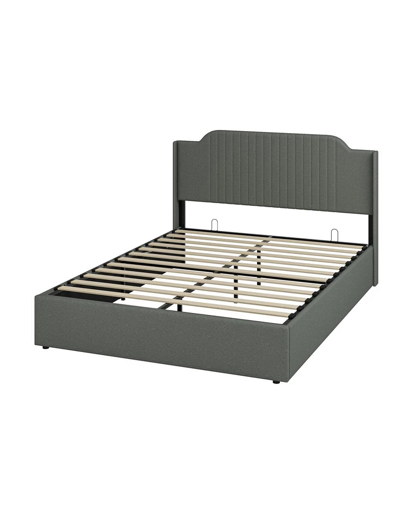 Stuart Hydraulic Lift Up Storage Upholstered Platform Bed