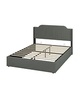 Stuart Hydraulic Lift Up Storage Upholstered Platform Bed