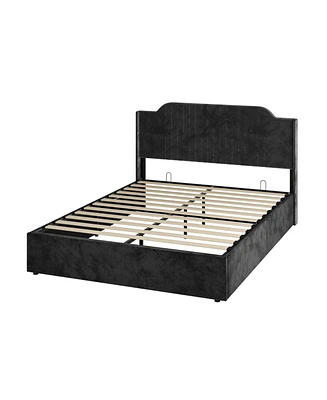 Stuart Hydraulic Lift Up Storage Upholstered Platform Bed