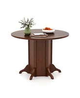 Pedestal Base Round Dining Table for 4-6 People Ideal for Home or Dining Area