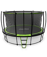 JumpFlex Hero Round Outdoor Backyard Trampoline 12FT 14FT 15FT with Net Enclosure & Ladder