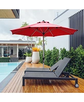 Gymax 9Ft Patio Outdoor Umbrella Market Table Umbrella w/ Crank 8 Ribs