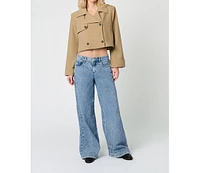 WeWoreWhat Women's Cropped Trench Coat