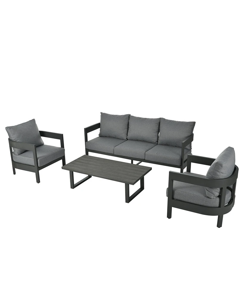 Mondawe High-Quality Outdoor Seating Set with Thick Cushions for Ultimate Comfort