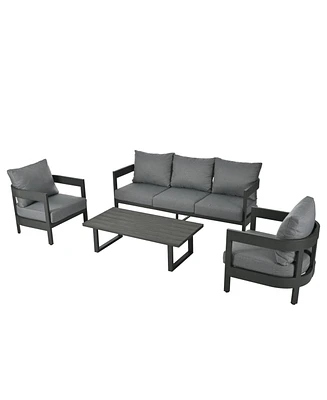 Mondawe High-Quality Outdoor Seating Set with Thick Cushions for Ultimate Comfort