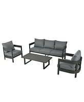 Mondawe High-Quality Outdoor Seating Set with Thick Cushions for Ultimate Comfort