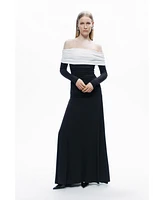 Nocturne Women's Contrast Color Maxi Dress