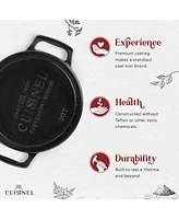 Cuisinel Cast Iron Dutch Oven - 3-Quart Deep Pot - Pre-Seasoned 2-in-1 Multi-Cooker