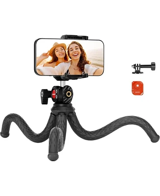 Neewer Flexible Tripod with Remote, Mini Camera Phone Tripod Stand Vlog Selfie Stick with Phone Holder & Action Camera Adapter Compatible with GoPro I