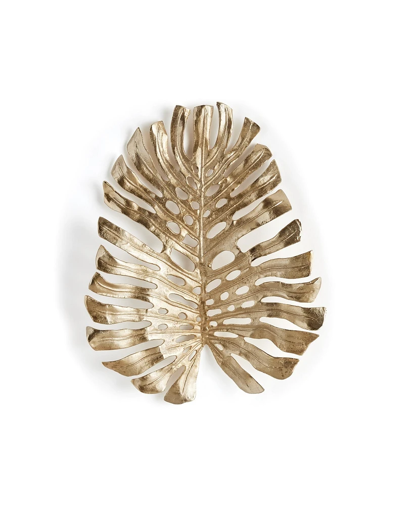 23.5"H x 4"D x 19"W Monstera in Gold Wall Sculpture Small