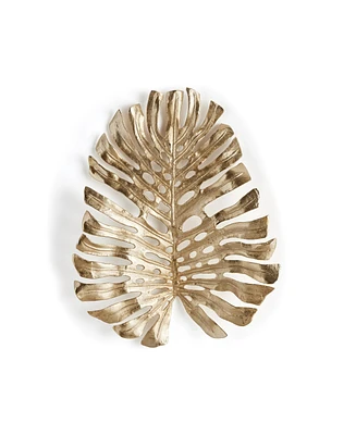 23.5"H x 4"D x 19"W Monstera in Gold Wall Sculpture Small