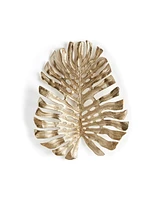 23.5"H x 4"D x 19"W Monstera in Gold Wall Sculpture Small