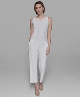 Karl Lagerfeld Paris Women's Embellished Sleeveless Top