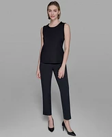 Karl Lagerfeld Paris Women's Braided-Trim Sleeveless Top