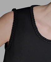 Karl Lagerfeld Paris Women's Braided-Trim Sleeveless Top