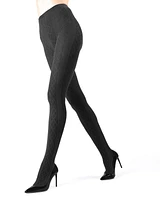 MeMoi Women's Crossing Diamond Patterned Sweater Tights Mo-389