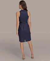 Donna Karan New York Women's Notched Collar Belted Dress