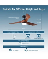 All Seasons 54 Ceiling Fan with Light, Quiet, Alexa Google, 3 Color Led Lights, Reversible,Remote