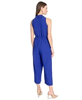 Calvin Klein Women's Tie Waist Sleeveless Gauze Jumpsuit