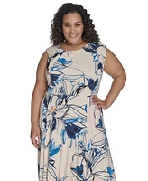 Calvin Klein Plus Size Asymmetric-Accent Midi Dress