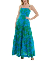Taylor Women's Tiered Sleeveless Smocked-Back Dress