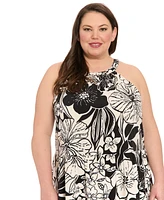 London Times Plus Halter Tiered Maxi Dress