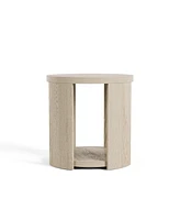 Furniture of America 24" Oak Wood Rosin Round End Table