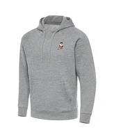 Antigua Men's Heather Gray Clemson Tigers Golfer Victory Pullover Hoodie