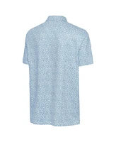 Antigua Men's Light Blue Charlotte Fc Field Ditsy Polo Shirt