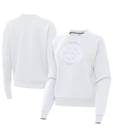 Antigua Women's White Pittsburgh Steelers Victory Pullover Sweatshirt