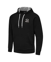 Antigua Men's Black Green Bay Packers Brushed Carbon Victory Pullover Hoodie
