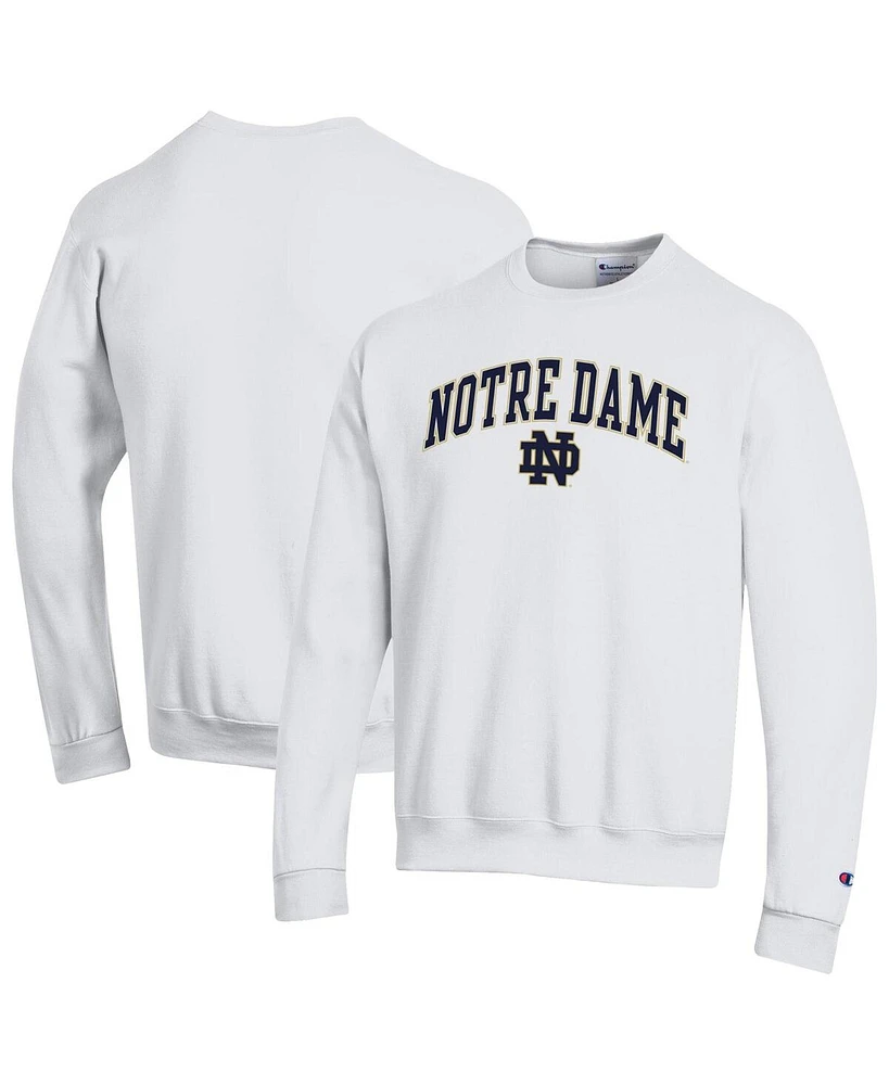 Champion Men's White Notre Dame Fighting Irish Arch Over Logo Pullover Sweatshirt