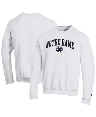 Champion Men's White Notre Dame Fighting Irish Arch Over Logo Pullover Sweatshirt