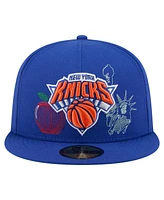 New Era Men's Blue York Knicks State Stitch 59FIFTY Fitted Hat