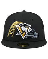 New Era Men's Black Pittsburgh Penguins State Stitch 59FIFTY Fitted Hat