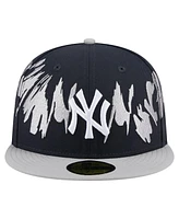 New Era Men's Navy/Gray York Yankees Retro Pattern 59FIFTY Fitted Hat