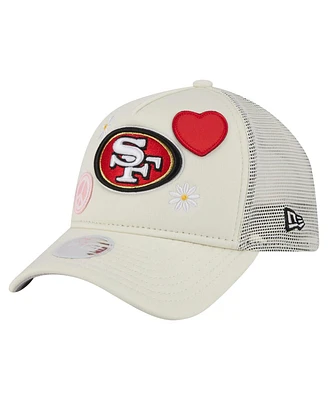 New Era Women's Cream San Francisco 49ers All Love 9FORTY Adjustable Trucker Hat