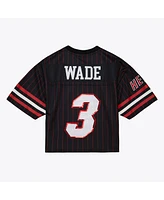 Mitchell & Ness X Dannijo Women's Dwyane Wade Black Miami Heat Cropped Football Fashion Jersey
