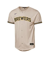Nike Big Boy's and Girl's Christian Yelich Cream Milwaukee Brewers Home Replica Player Jersey