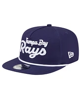 New Era Men's Navy Tampa Bay Rays Team Text Golfer Snapback Hat