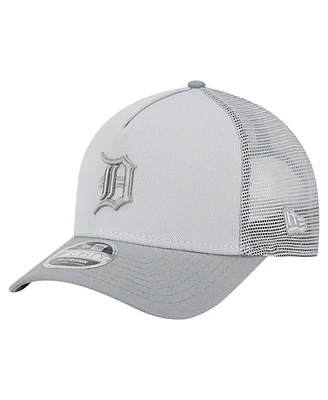 New Era Men's Gray Detroit Tigers Color Pack A-Frame 9FORTY Trucker Adjustable Hat