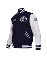 Pro Standard Men's Navy Denver Nuggets 2024/25 City Edition Wool Varsity Full-Zip Jacket