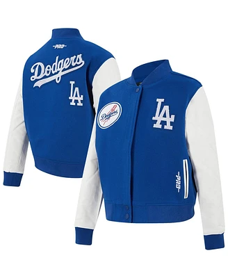 Pro Standard Women's Royal Los Angeles Dodgers Game Day Classics Wool Full-Zip Varsity Jacket