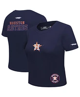 Pro Standard Women's Navy Houston Astros Game Day Classics Baby Doll Cropped T-Shirt