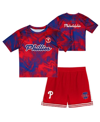 Outerstuff Preschool 2-Piece Red Philadelphia Phillies Hitter Infielder Set