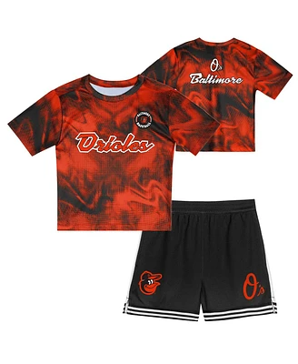 Outerstuff Preschool 2-Piece Orange Baltimore Orioles Hitter Infielder Set