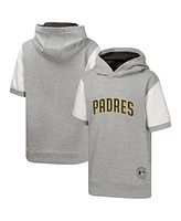 Outerstuff Big Boys and Girls Heather Gray San Diego Padres Line Up Short Sleeve Pullover Hoodie